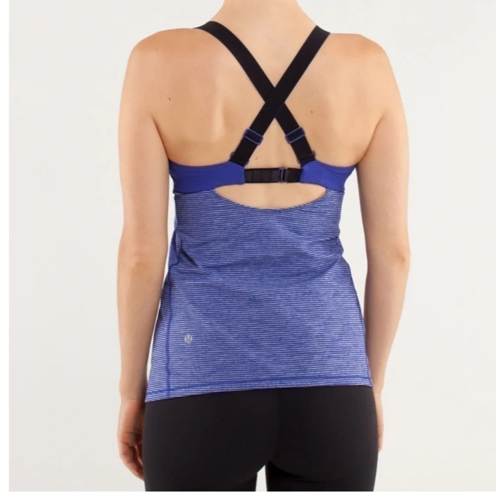 Lululemon Purple Cross Back Work Out Yoga Running Athletic Tank